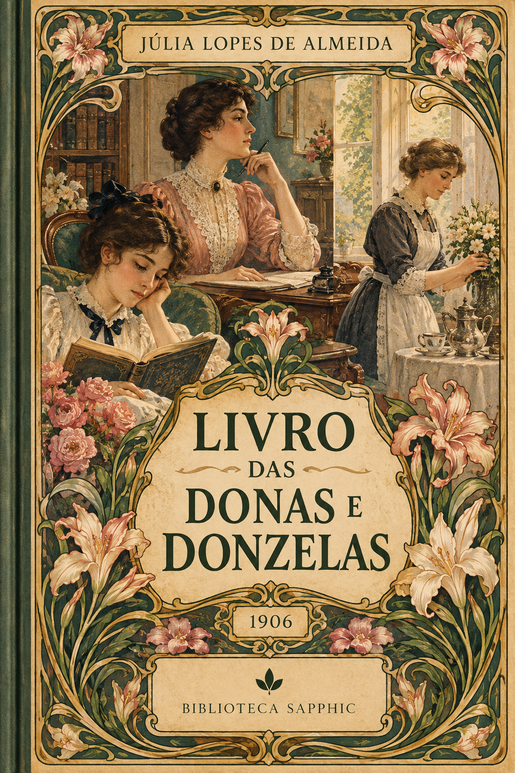 Capa de Livro das Donas e Donzelas, de Júlia Lopes de Almeida